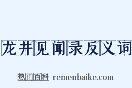 龙井见闻录反义词是什么意思的图片